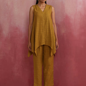 trueBrowns Mustard Cotton Dobby Co-ord set