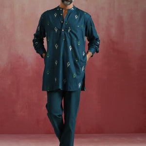 trueBrowns Men's Blue Ikat Co-ord set