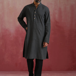 trueBrowns Men's Grey Kurta