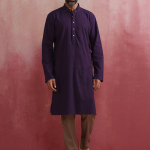 trueBrowns Men's Purple Kurta