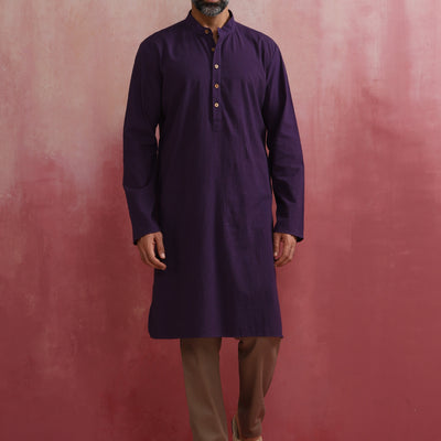 trueBrowns Men's Purple Kurta