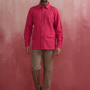 trueBrowns Men's Pink Cotton Shirt