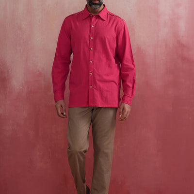 trueBrowns Men's Pink Cotton Shirt