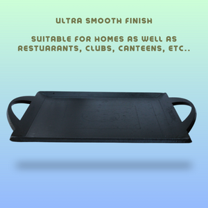 Trilonium Triple Seasoned Iron fry Griddle Tawa | Gas & Induction Compatible | Black