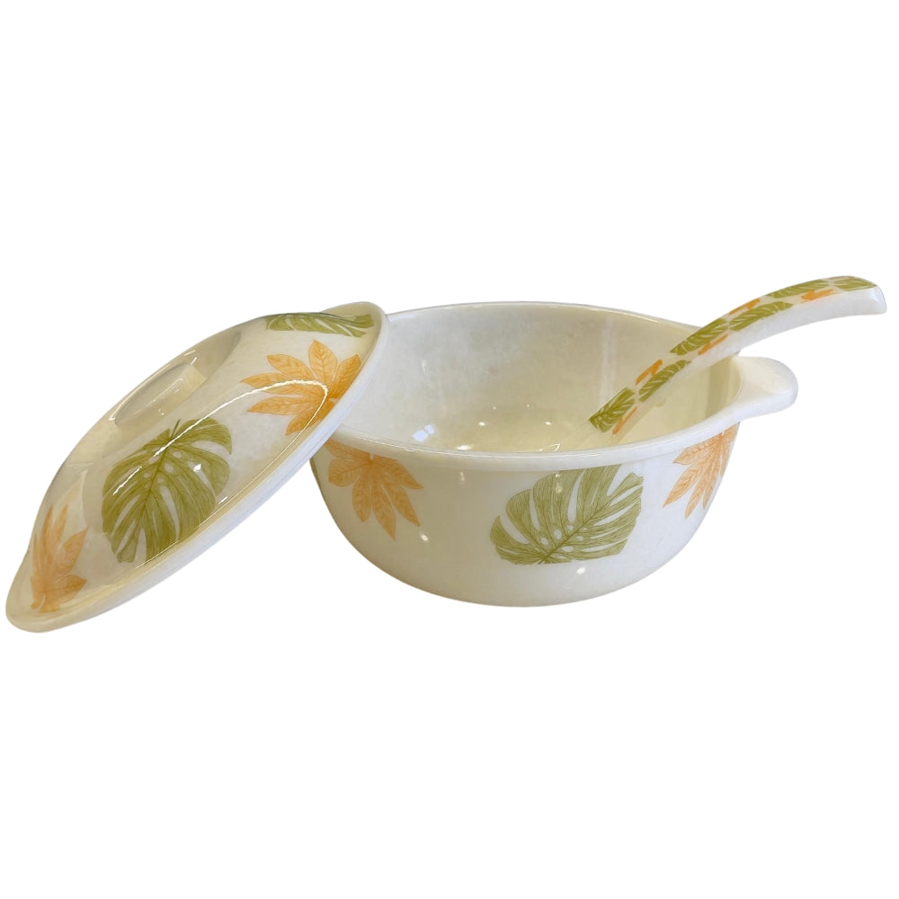 Terraware Melamine Daisy Marfil Round Dinner Set | Set of 40 Pcs