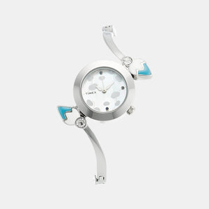Bangled Women Quartz Silver Dial Analog Stainless Steel Watch TI000N80600