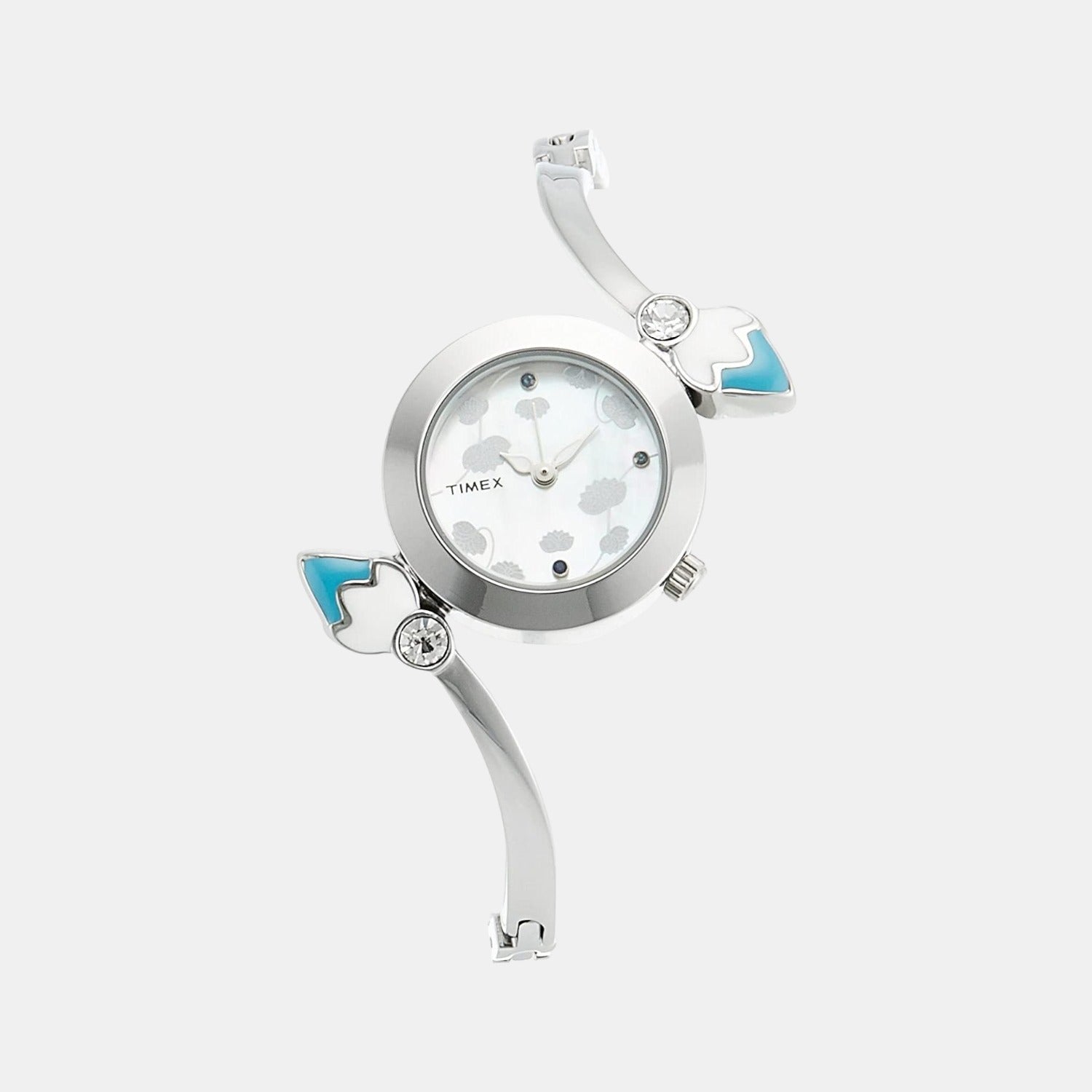 Bangled Women Quartz Silver Dial Analog Stainless Steel Watch TI000N80600