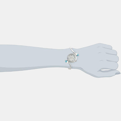 Bangled Women Quartz Silver Dial Analog Stainless Steel Watch TI000N80600