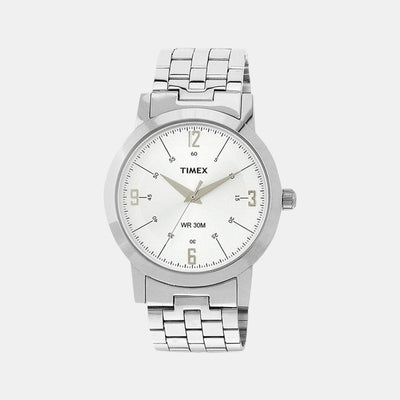 Classics Men Quartz Silver Dial Analog Stainless Steel Watch TI000T10400