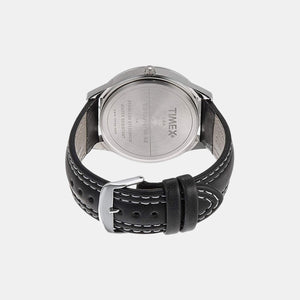 Fashion Men Quartz Black Dial Analog Leather Watch TI000U90100