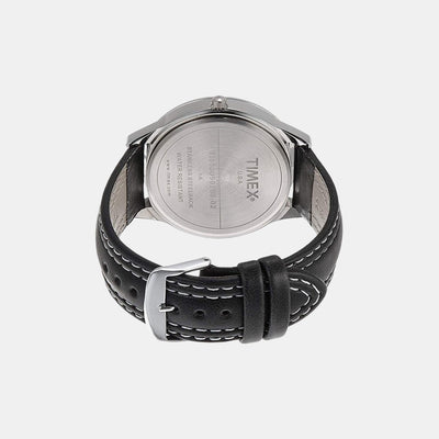 Fashion Men Quartz Black Dial Analog Leather Watch TI000U90100