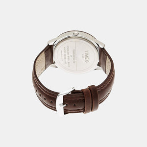 Fashion Men Quartz Brown Dial Analog Leather Watch TI000U90300