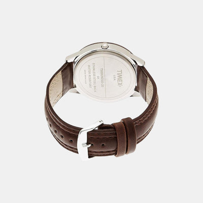 Fashion Men Quartz Brown Dial Analog Leather Watch TI000U90300