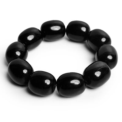 Black Stone Stretchable Bracelet by Bamboo Tree Jewels