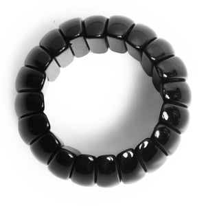 Black Beaded Stretchable Bracelet by Bamboo Tree Jewels