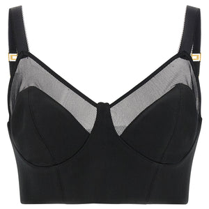 Elisabetta Franchi Cool Wool And Tulle Top