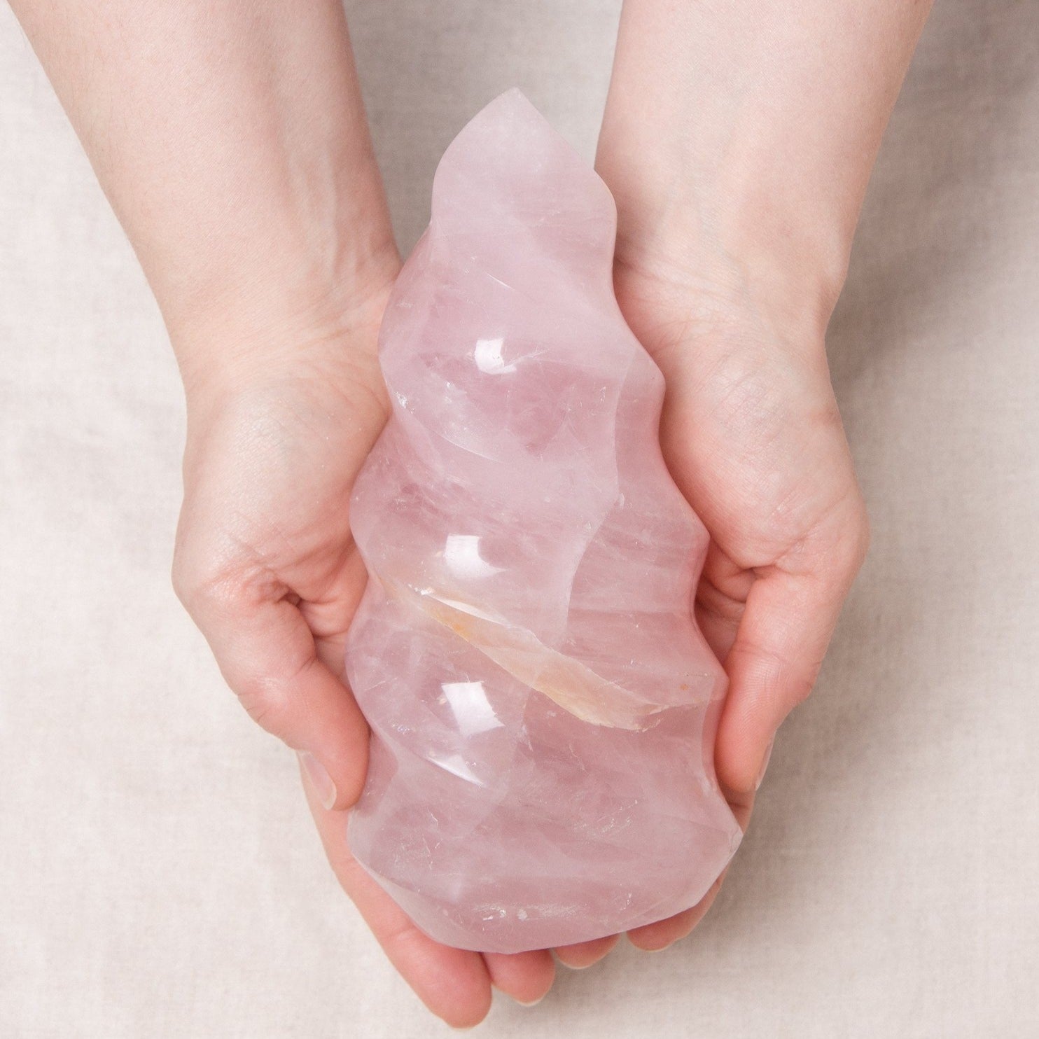 Rose Quartz Flame Crystals