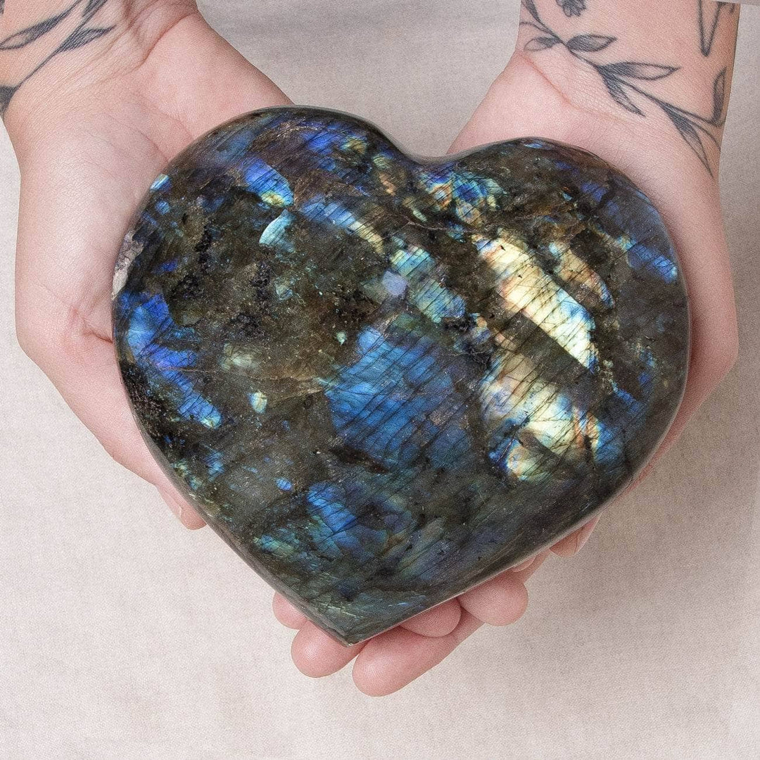 Labradorite Blue Flame Hearts - AAA Premium Quality