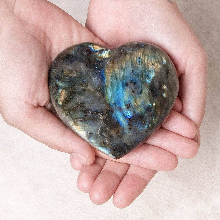 Labradorite Blue Flame Hearts - AAA Premium Quality