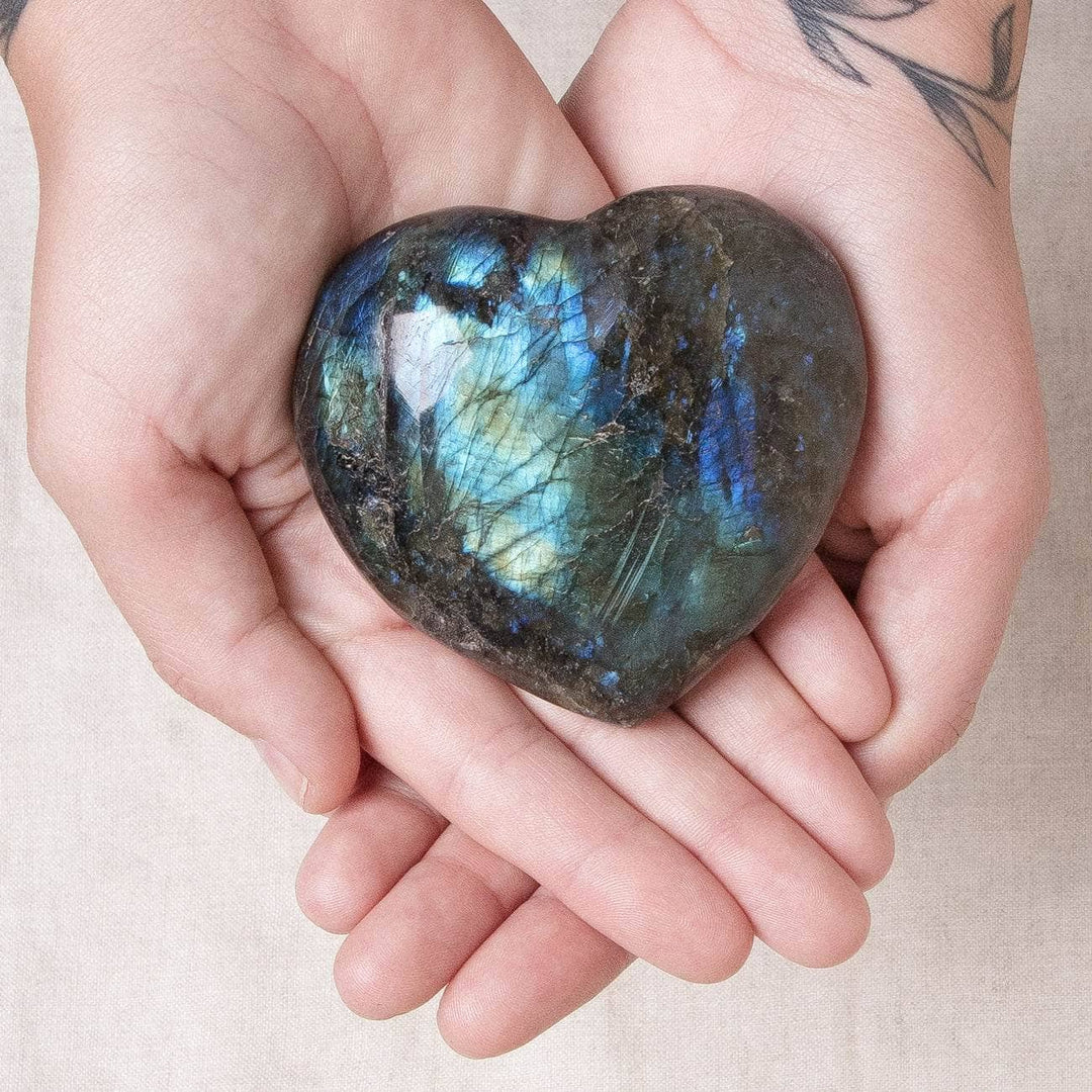 Labradorite Blue Flame Hearts - AAA Premium Quality