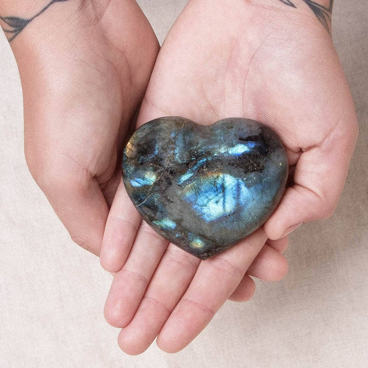 Labradorite Blue Flame Hearts - AAA Premium Quality