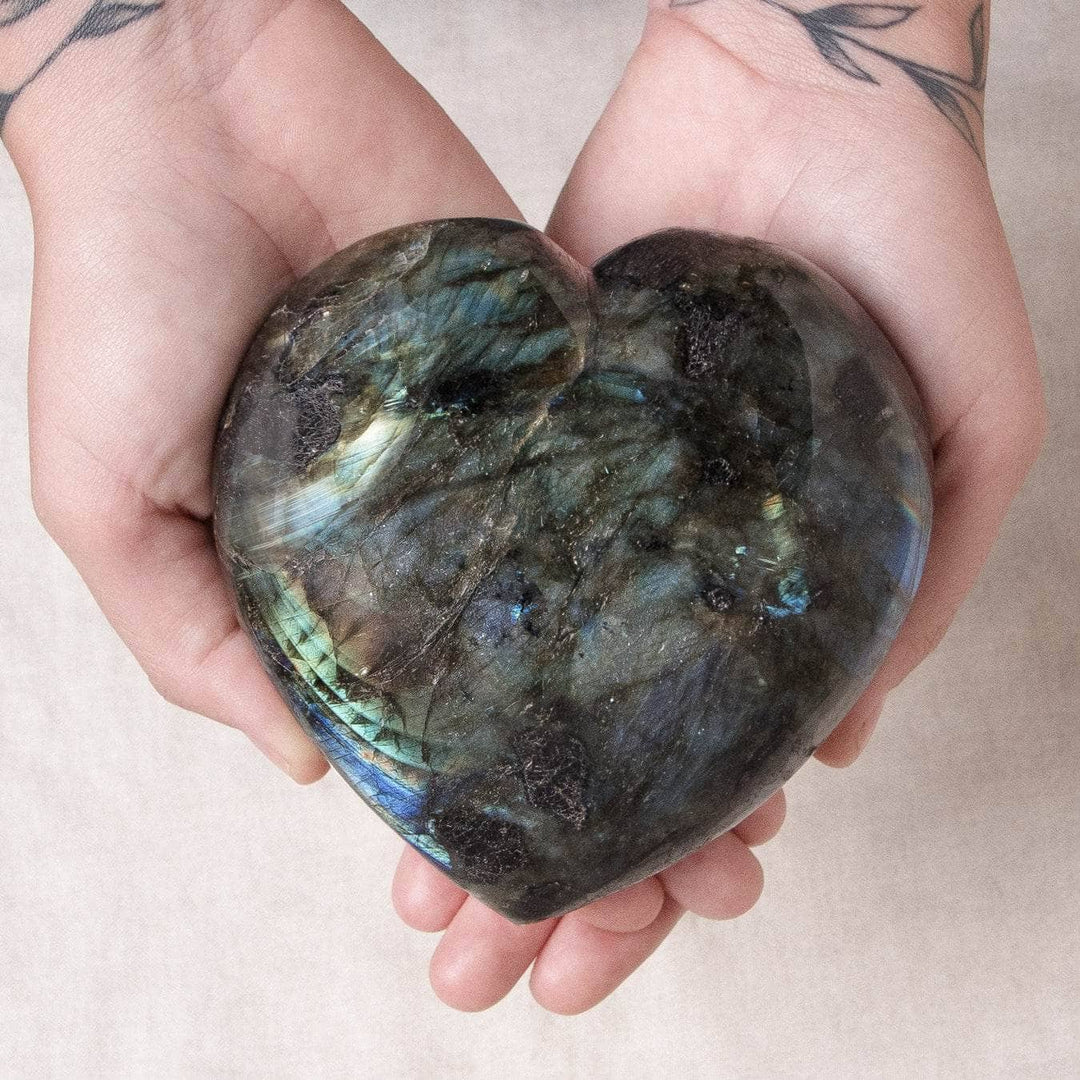 Labradorite Blue Flame Hearts - AAA Premium Quality