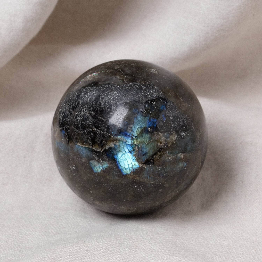 Labradorite Blue Flame Sphere with Tripod - 1 of a Kind