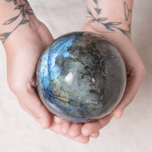 Labradorite Blue Flame Sphere with Tripod - 1 of a Kind