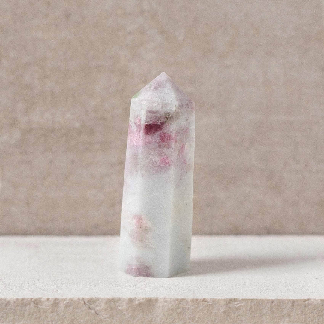 Plum Blossom Tourmaline Crystal Point - AAA Premium Quality