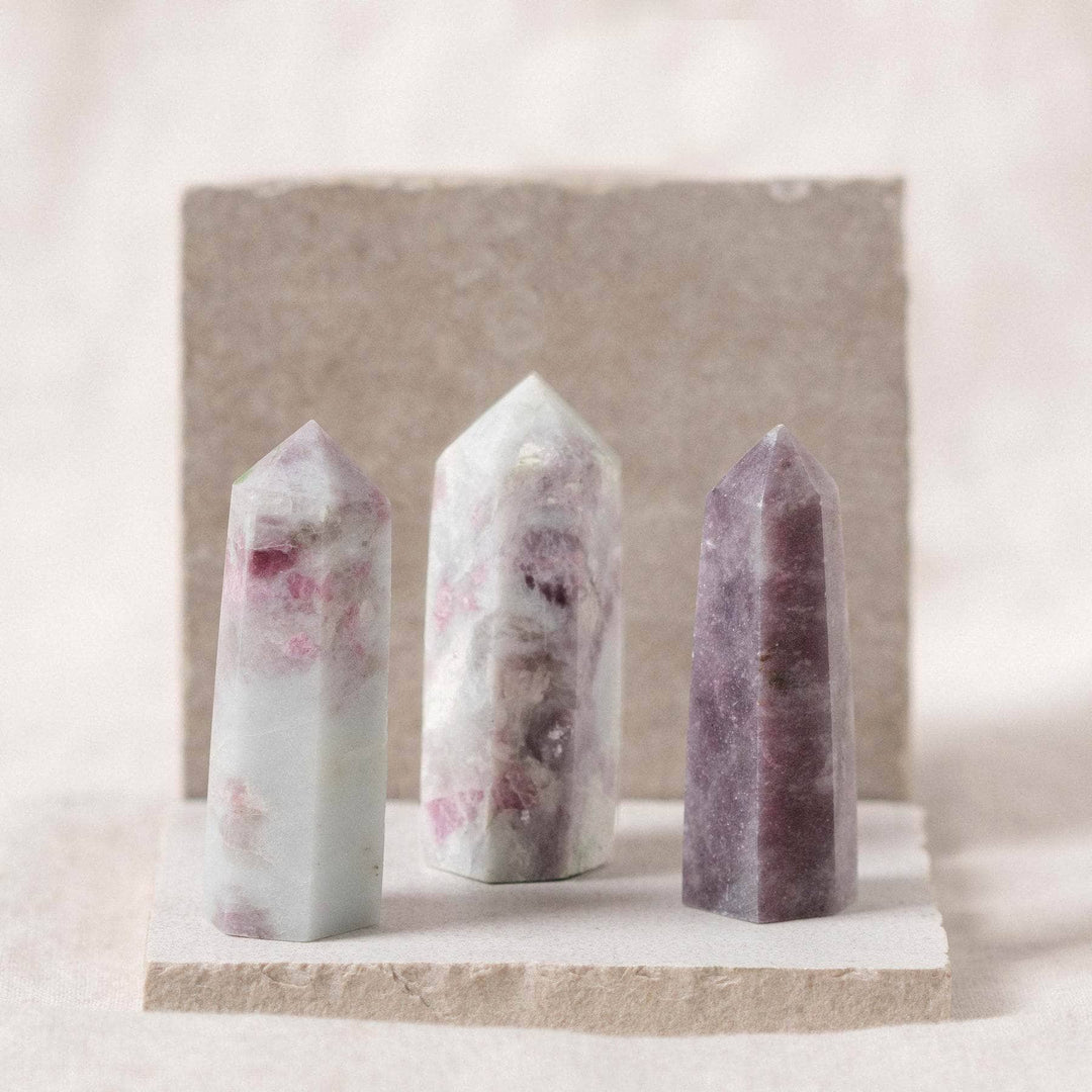 Plum Blossom Tourmaline Crystal Point - AAA Premium Quality