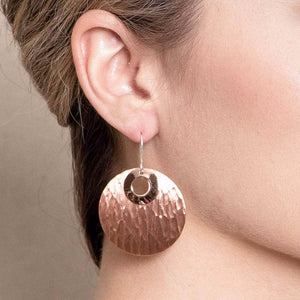 Copper Hammered Earrings - Limited Edition