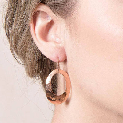 Copper Hammered Earrings - Limited Edition
