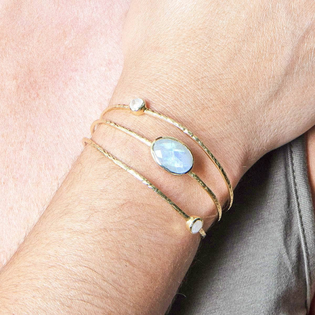 Rainbow Moonstone Golden Bracelet