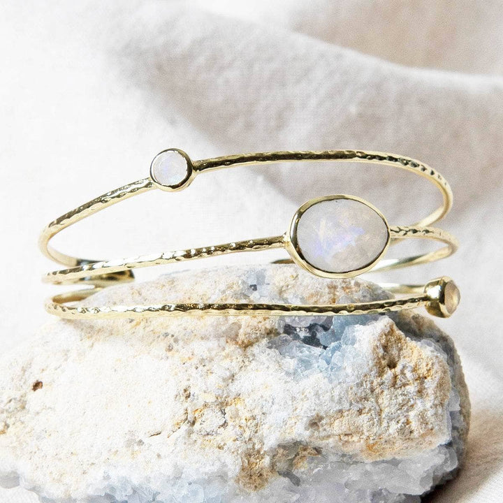 Rainbow Moonstone Golden Bracelet