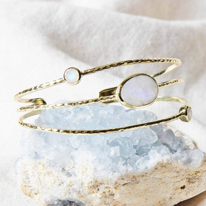 Rainbow Moonstone Golden Bracelet