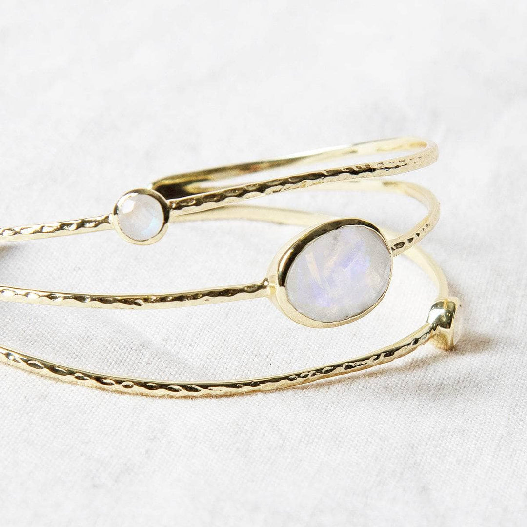 Rainbow Moonstone Golden Bracelet