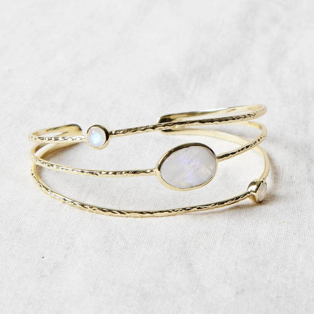 Rainbow Moonstone Golden Bracelet