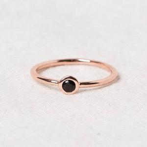 Black Tourmaline Silver, Gold or Rose Gold Ring