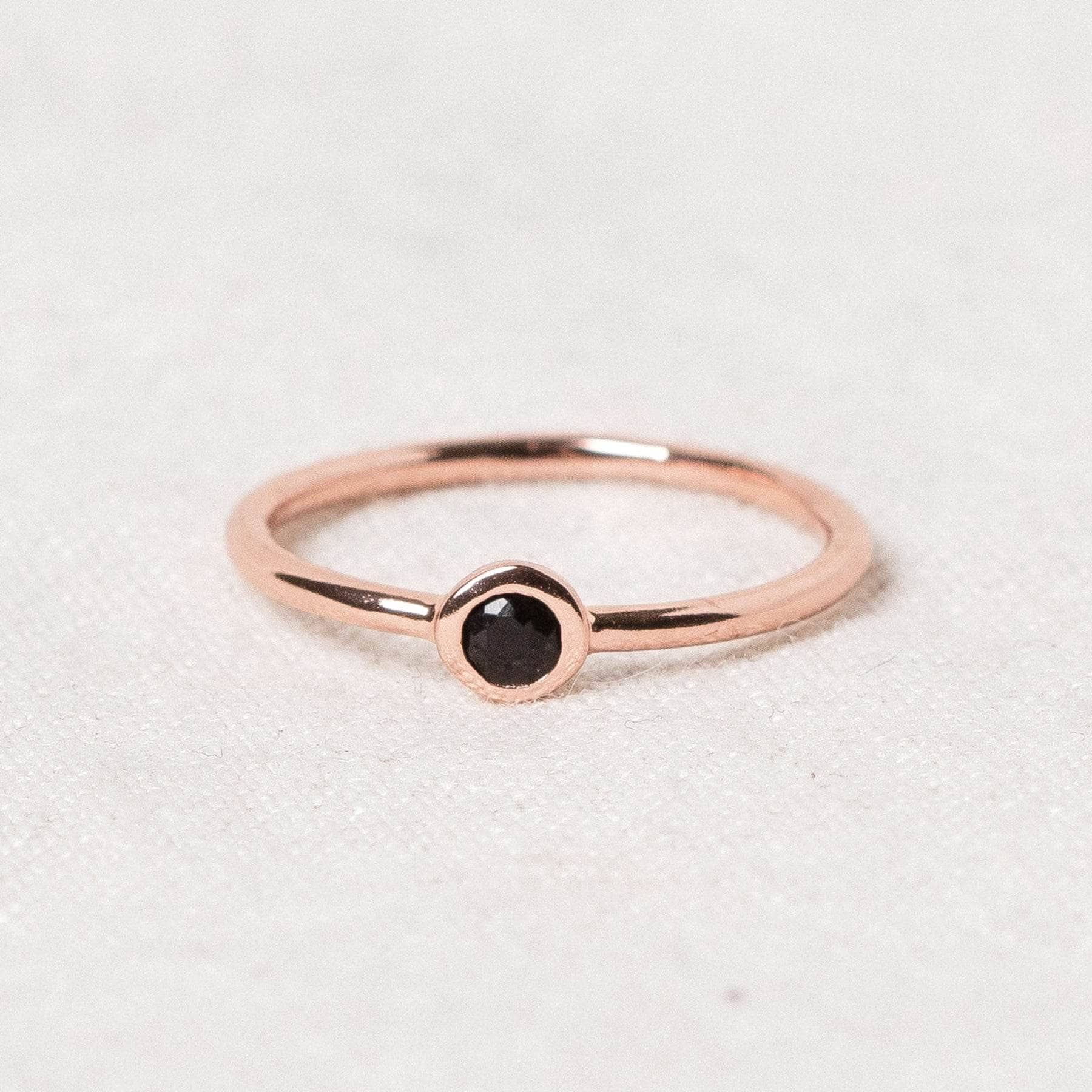 Black Tourmaline Silver, Gold or Rose Gold Ring