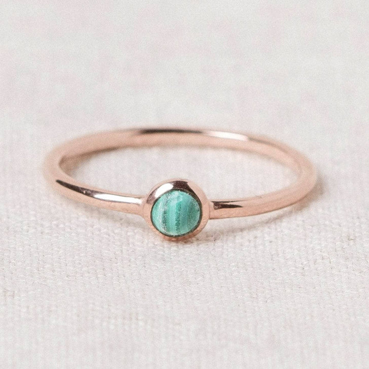 Genuine Malachite Silver, Gold or Rose Gold Ring