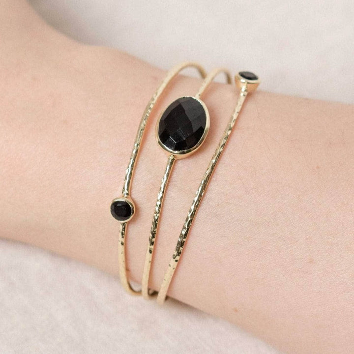 Black Tourmaline Golden or Silver Bracelet