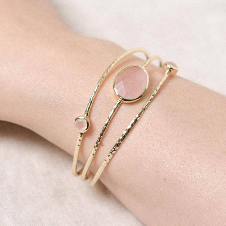 Rose Quartz Golden Bracelet