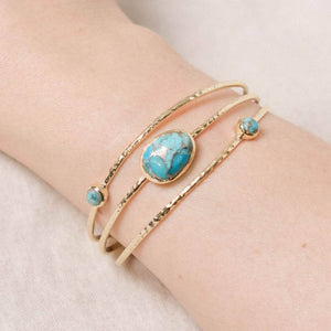 Genuine Turquoise Golden Bracelet