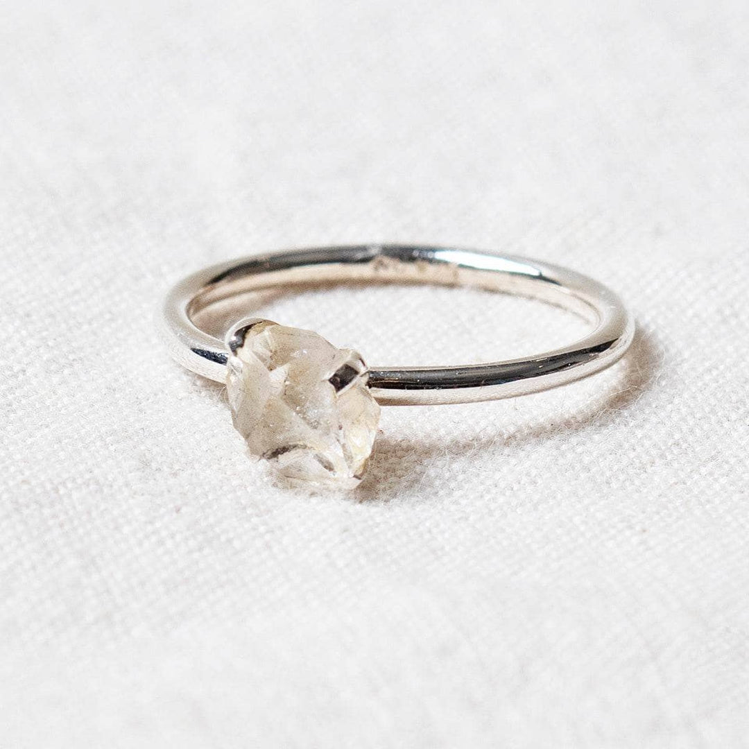 Herkimer Diamond Raw Stackable Silver Ring