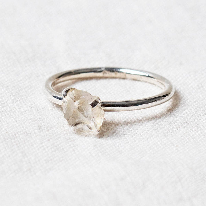 Herkimer Diamond Raw Stackable Silver Ring