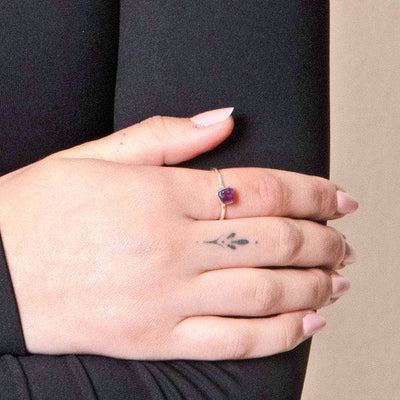 Amethyst Freeform Raw Silver Ring