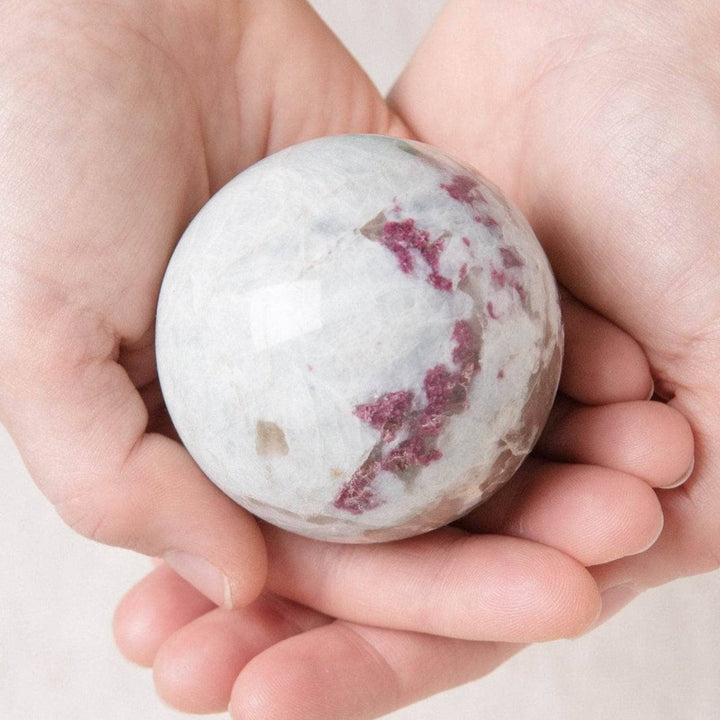 Plum Tourmaline Sphere with Tripod - AAA Premium Quality