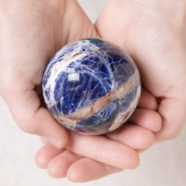 Sodalite Sphere with Tripod