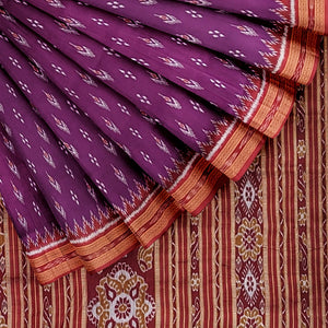 Magenta Purple Mayur Chandrika Khandua Silk Saree