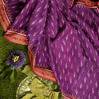 Magenta Purple Mayur Chandrika Khandua Silk Saree